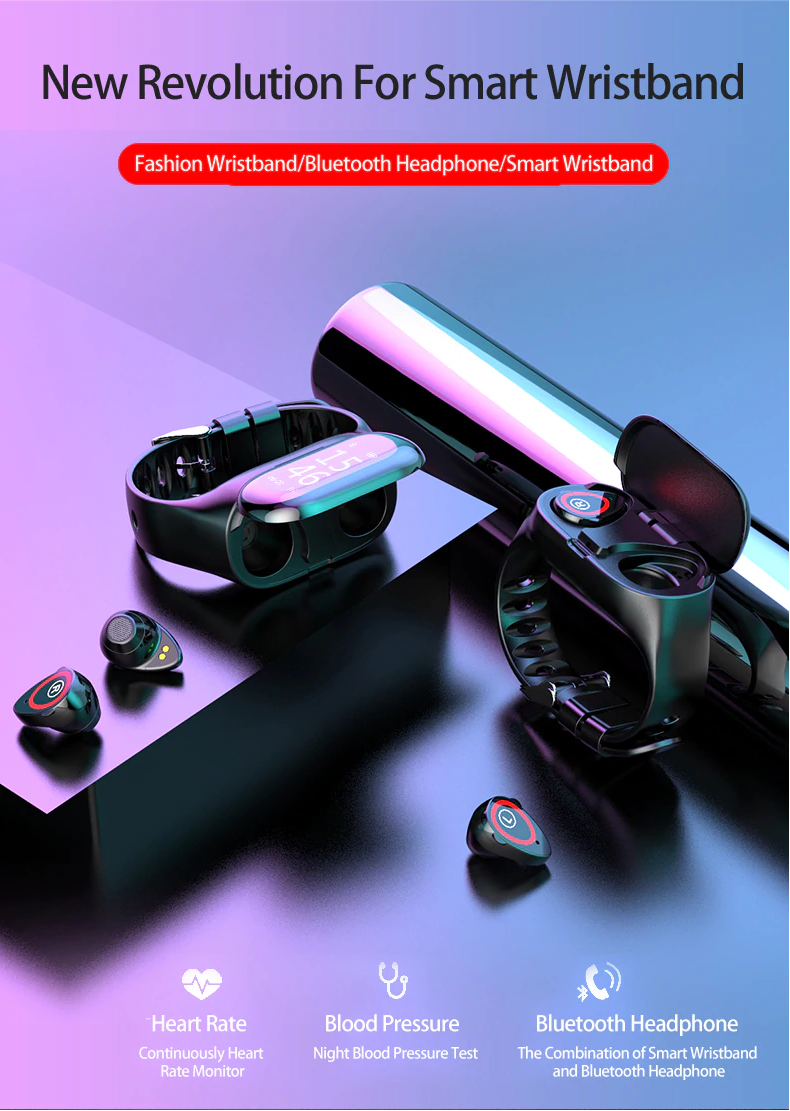 LEMFO M1 Newest AI Smart Watch With Bluetooth Earphone Heart Rate Monitor Smart Wristband Long Time Standby Sport Watch