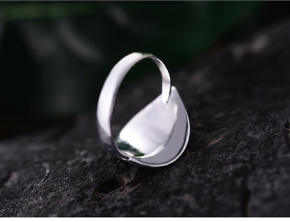Lotus Fun Real 925 Sterling Silver Natural Pearl 18K Gold Leaf Ring Fine Jewelry