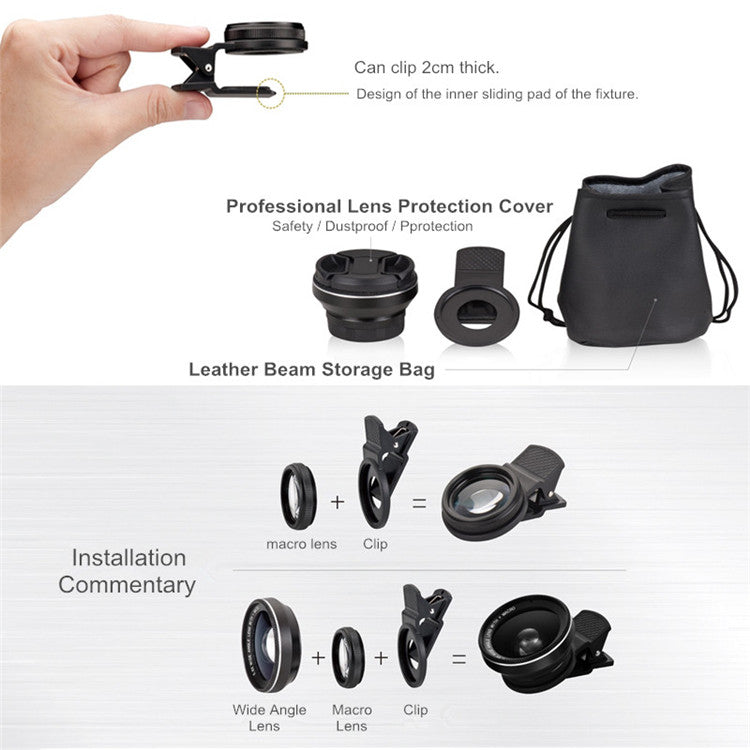 Orsda 4K HD Super 15X Macro Lens for Smartphone Anti-Distortion 0.6X