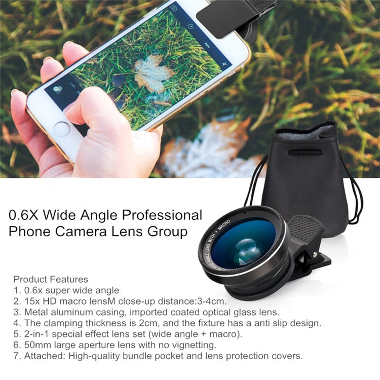 Orsda 4K HD Super 15X Macro Lens for Smartphone Anti-Distortion 0.6X