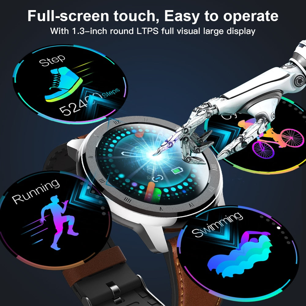 LEMFO ELF2 PPG + ECG Smart Watch 1.3 Inch Full Round Touch Screen 360*360 HD Resolution Stainless Steel Case Strap Replaceable