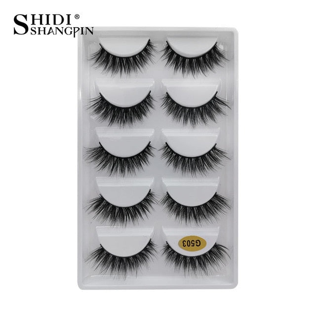 SHIDISHANGPIN 5 Pairs Fake Eyelashes Natural Mink Eyelashes Makeup False Eyelashes Cross 3d Mink Lashes faux cils maquillaje .....  gift for girls