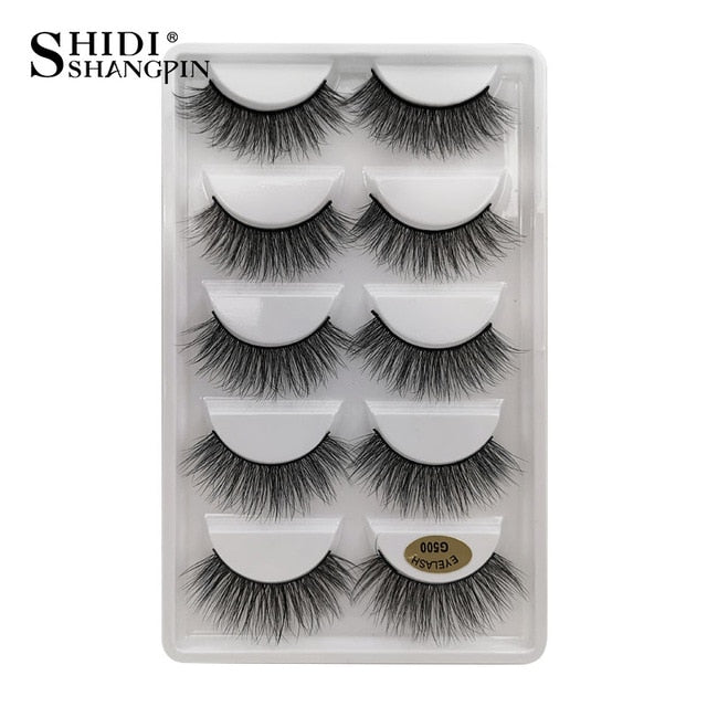 SHIDISHANGPIN 5 Pairs Fake Eyelashes Natural Mink Eyelashes Makeup False Eyelashes Cross 3d Mink Lashes faux cils maquillaje .....  gift for girls