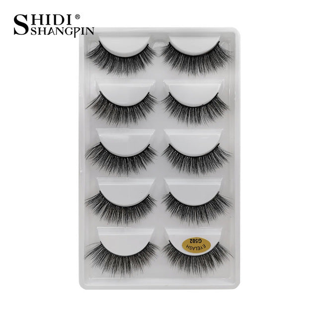 SHIDISHANGPIN 5 Pairs Fake Eyelashes Natural Mink Eyelashes Makeup False Eyelashes Cross 3d Mink Lashes faux cils maquillaje .....  gift for girls