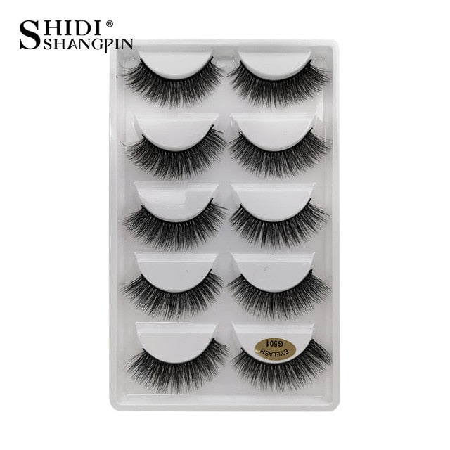 SHIDISHANGPIN 5 Pairs Fake Eyelashes Natural Mink Eyelashes Makeup False Eyelashes Cross 3d Mink Lashes faux cils maquillaje .....  gift for girls