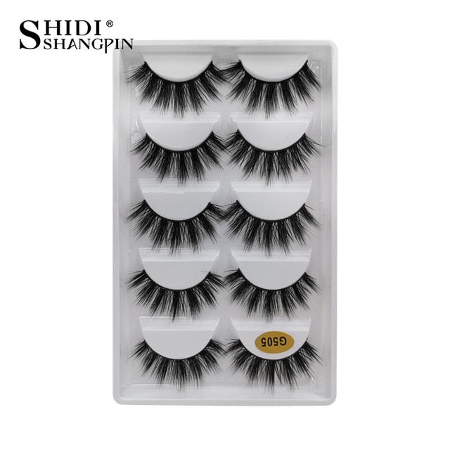 SHIDISHANGPIN 5 Pairs Fake Eyelashes Natural Mink Eyelashes Makeup False Eyelashes Cross 3d Mink Lashes faux cils maquillaje .....  gift for girls