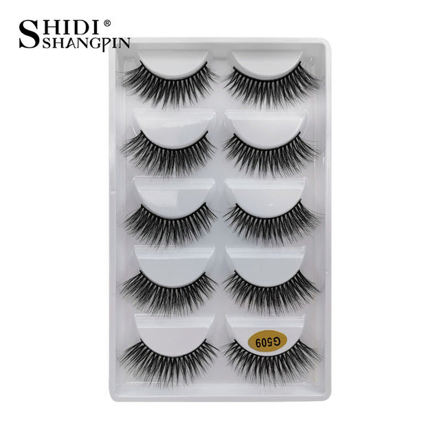 SHIDISHANGPIN 5 Pairs Fake Eyelashes Natural Mink Eyelashes Makeup False Eyelashes Cross 3d Mink Lashes faux cils maquillaje .....  gift for girls