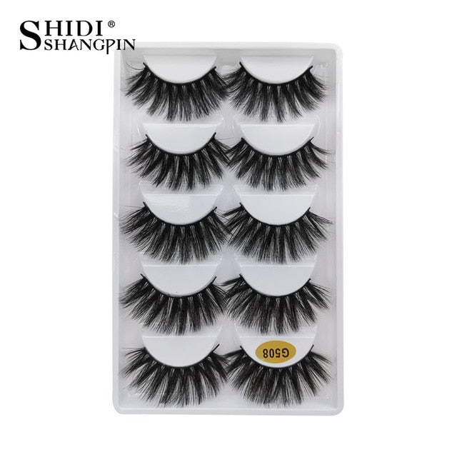 SHIDISHANGPIN 5 Pairs Fake Eyelashes Natural Mink Eyelashes Makeup False Eyelashes Cross 3d Mink Lashes faux cils maquillaje .....  gift for girls