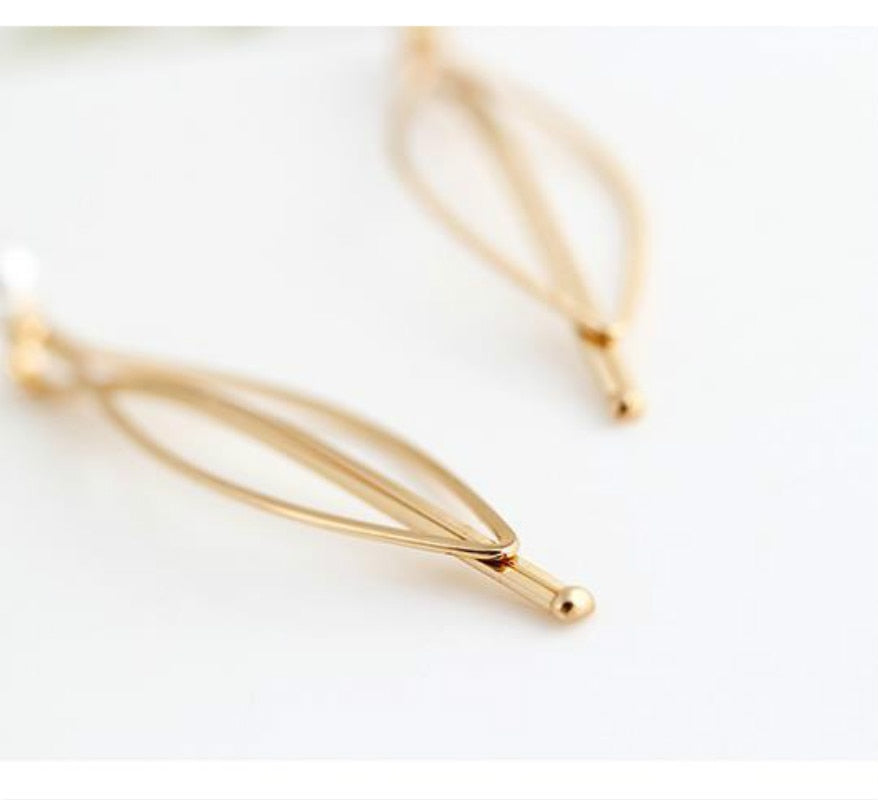 1Pcs Simple Elegant Style Baitie Pearl Lady's Golden Hair Clip Hairband Pin Barrette Bride Hairpin Headdress Accessories Styling