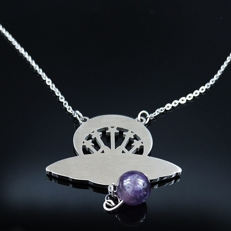 2020 Fashion Bat Witchcraft Moon Sun Stainless Steel ...... Jewerly collar mujer N19764