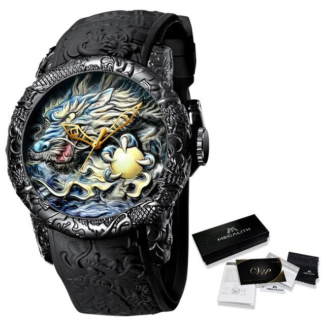 Carved Dragon Sculpture Watch for Men 3D Quartz Be unique among everyone with this masterpiece 2021