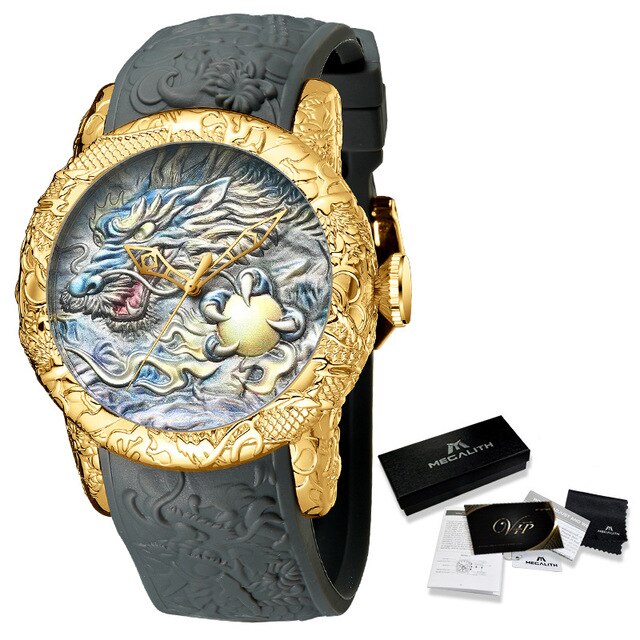 Carved Dragon Sculpture Watch for Men 3D Quartz Be unique among everyone with this masterpiece 2021