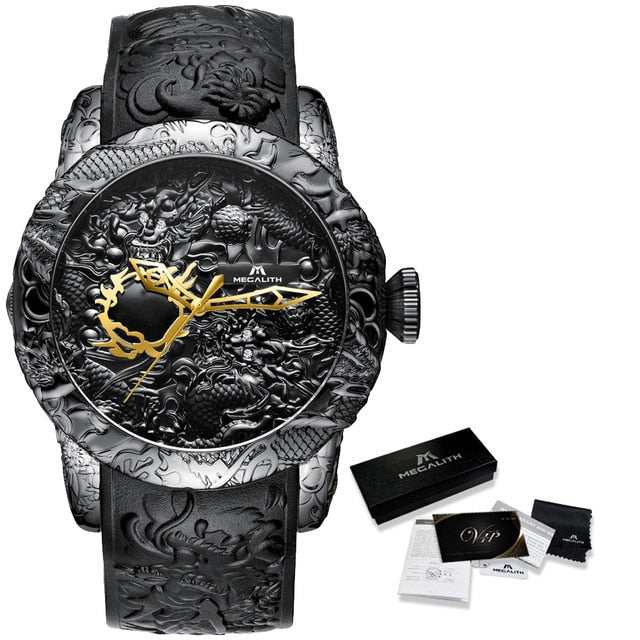 Carved Dragon Sculpture Watch for Men 3D Quartz Be unique among everyone with this masterpiece 2021