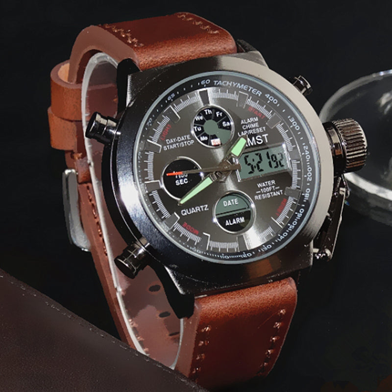 Military Diving Watches 50m Nylon and Leather Strap Luxury Quartz Watch