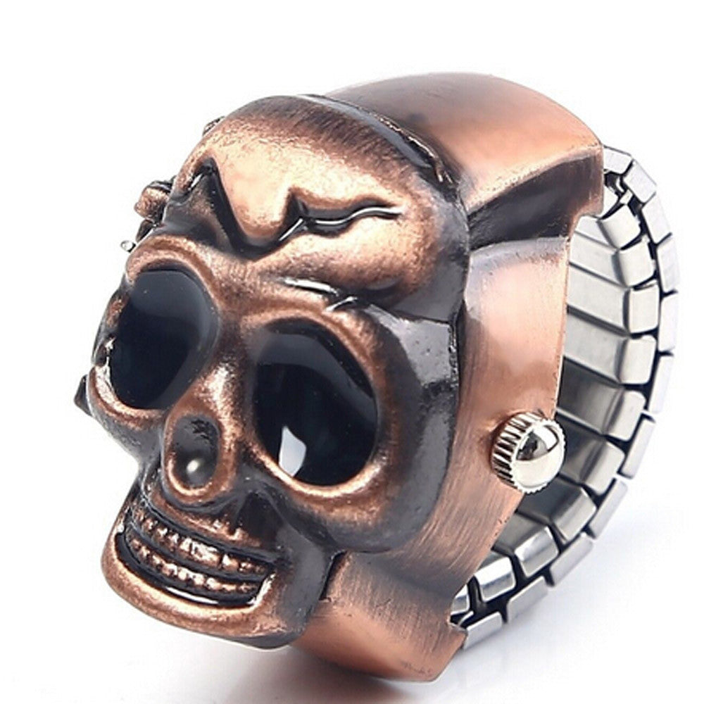 Fashion Unisex Retro Vintage Finger Skull Ring Watch Clamshell Watch wholesale Hot Marketing