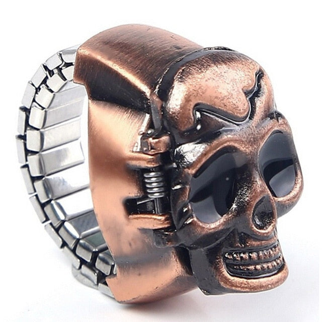 Fashion Unisex Retro Vintage Finger Skull Ring Watch Clamshell Watch wholesale Hot Marketing