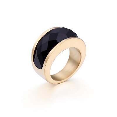 Stainless Steel Crystal Engagement Female Rings Colorful Stone Rings Girls Ladies Party Jewelry Gifts