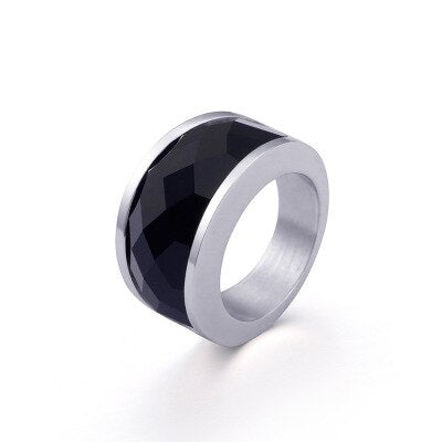 Stainless Steel Crystal Engagement Female Rings Colorful Stone Rings Girls Ladies Party Jewelry Gifts